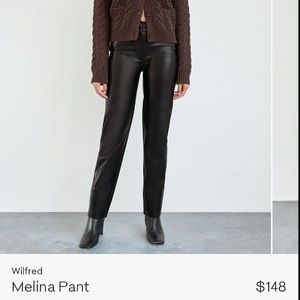Aritzia Melina Leather Pants Black
